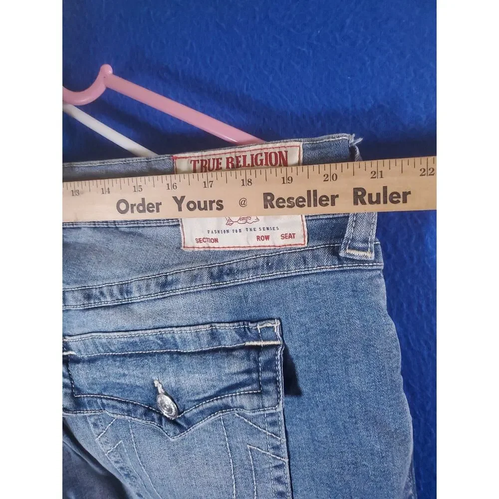 True Religion Ricky Jeans Shorts Men Size 42 Relaxed Straight Flap Pocket NEW
